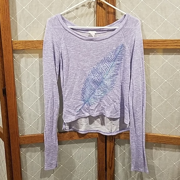 Aeropostale Purple Sweater Leaf Sequin Size Junior's Medium - Picture 2 of 6